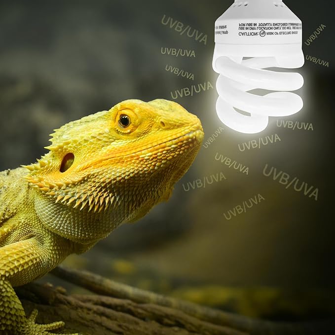 UVB Light Bulb for Reptiles, 9W 10.0 UVA UVB Heat Lamp Bulbs Ideal for Rainforest Reptiles, Bearded Dragons Lizard Turtle Tortoise Iguanas Chameleons Snake (1 Pack)