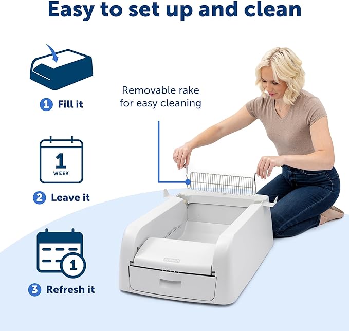 PetSafe ScoopFree Clumping Self-Cleaning Litter Box - Automatic Electric Litter Box with Integrated Health Counter - Mess-Free Waste Disposal - Odor-Free for Fresh Environment