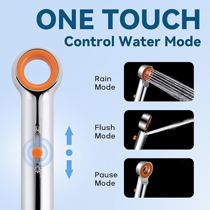 Dog Shower Attachment, 3 Mode Handheld Sprayer with ON/OFF Switch, G1/2" Metal Diverter, 100 Inches Stainless Steel Hose, No Drill Holder, for Pet and Dog Washing in Bathroom