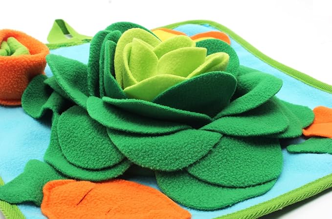 Rabbit Foraging Mat Snuffle Mat for Small Animals Bunny Puzzle Toys Pets Interactive Feeding Mat for Guinea Pigs Hedgehog Chinchilla Puppies (Green)