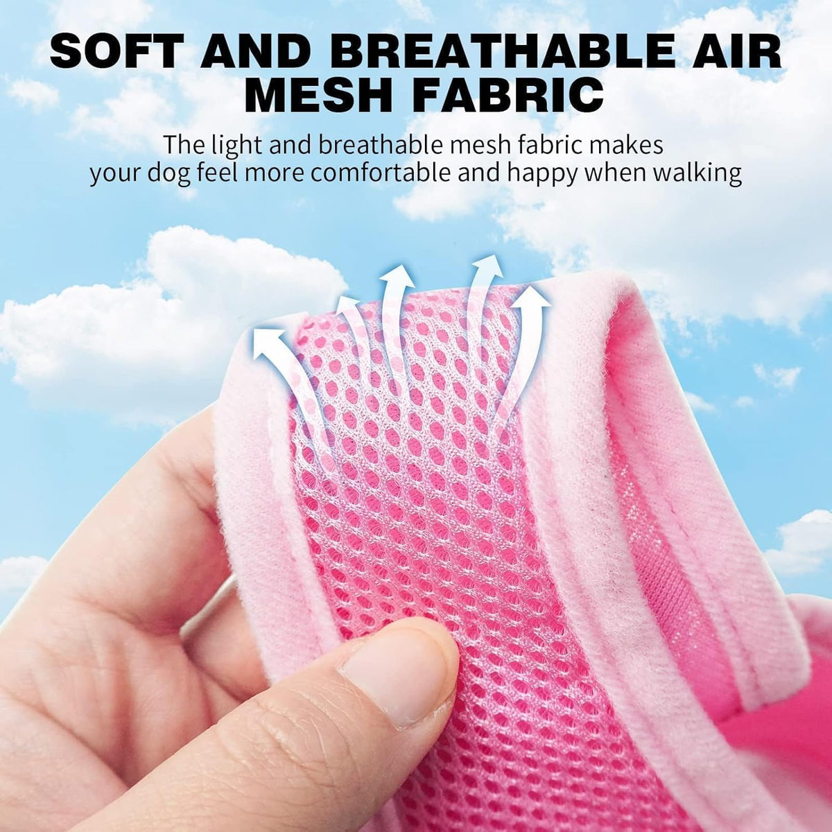 BINGPET Small Dog Harness - Breathable Mesh Puppy Cat Harnesses - No Pull Adjustable Dog Harness Dog Vest Harness for Small and Medium Dogs