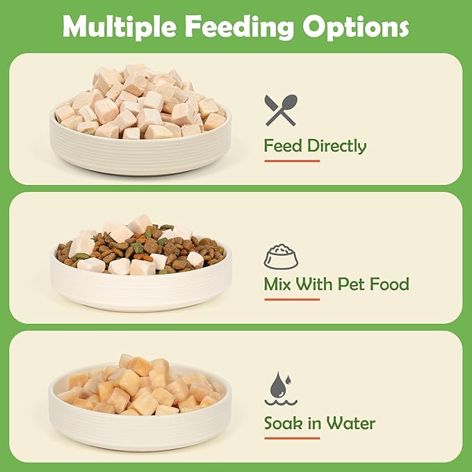 MON2SUN Freeze Dried Chicken Cat and Dog Treats, Single Ingredient Natural and Healthy Dog Snacks, High Protein Training Treats & Food Topper, 6oz