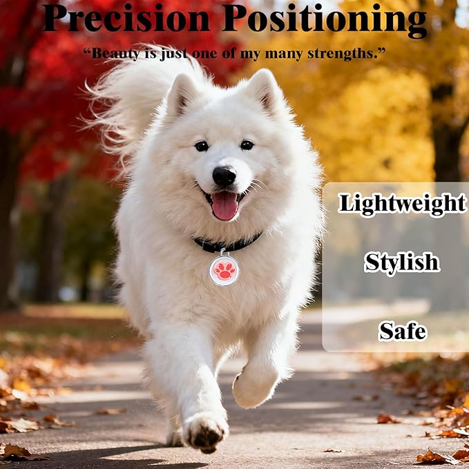 Smart GPS Tracker for Dogs|mini Easy to use Cat GPS Tracker|Waterproof and Drop-Proof|Real-time Positioning Smart Alarm pet Tracker|Extra Long Battery Life of 365 Day|No Subscription (Android & iOS)