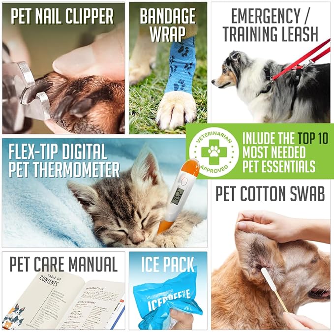 EVERLIT Pet Medic First Aid Kit | 95 Pcs Vet-Approved Medical, Outdoor & Emergency Supplies for Dogs, Cats, Animal Care | Travel-Friendly Compact Bag for Home, Car and Travel (Valentine Lace)