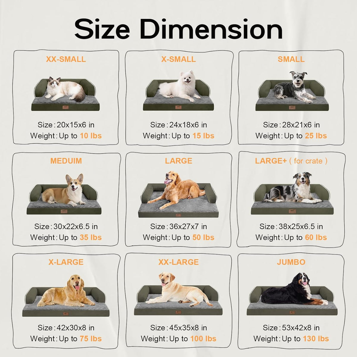 Small Dog Bed Orthopedic Washable Cat Bed Memory Foam Couch Sofa Comfy Pet Beds with Waterproof Removable Cover & Non-Slip Bottom