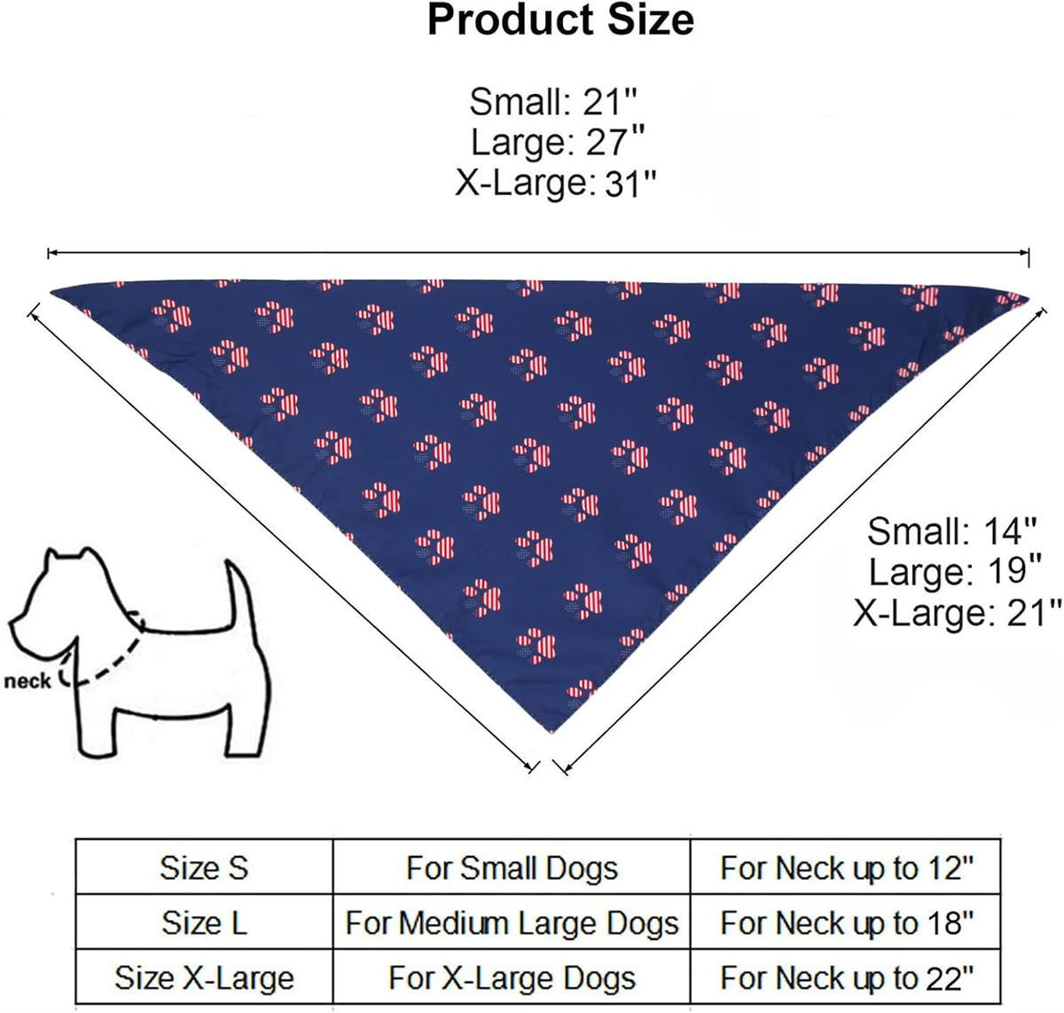 PTDECOR American US Flag Dog Bandana 4th of July Dog Bandanas Reversible Triangle Bibs Scarf for Small Dogs (Style 1, Small)