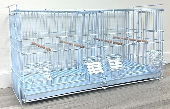 LOT of Stackable Breeder Bird Flight Cage with Removable Center Divider and Breeding Nest Box Doors with Removable Rolling Stand