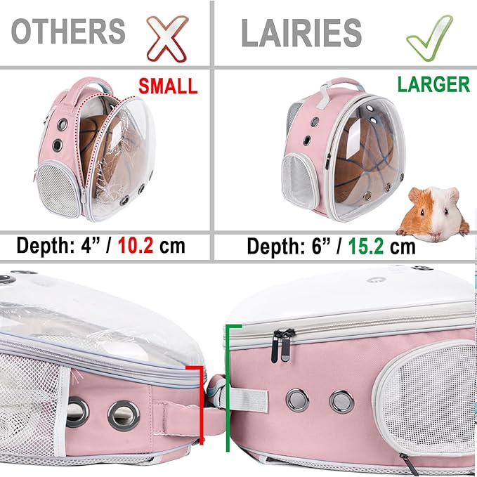 Portable Small Animal Backpack Travel Breathable Pet Carrier Bag Cages for Guinea Pig, Rabbit, Bearded Dragon, Squirrel, Tortoise, Bird, Lizard, Sugar Glider