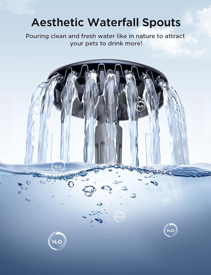 7L/1.8Gal Dog Water Fountain for Large Dog, FEELNEEDY Dog Water Bowl Dispenser Pet Water Fountain, Water Dispenser for Dogs with Ultra Quiet Pump for Multiple Cats, Dogs, Pets (FN-W05, Blue)