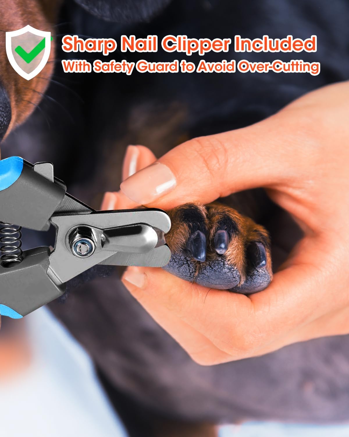 Super Powerful Dog Nail Trimmers, Dog Nail Clipper and Dog Nail Grinder Combo, Ultra Quiet, 3 Speeds, 4 Bright Lights, with Travel Lock, for Small, Meddium and Large Dogs, Cats, Small Animals