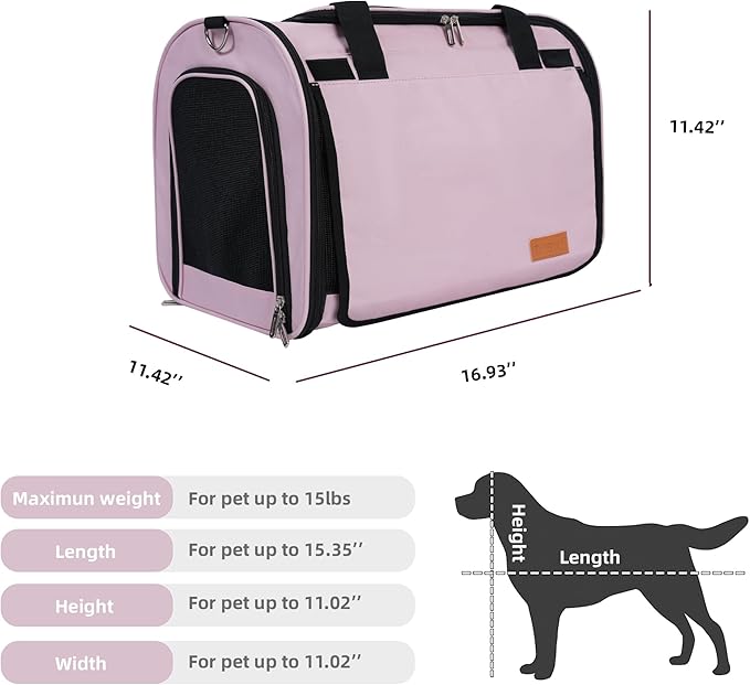 TWDEPART Cat Carrier Backpack - Multifunctional, Firm & Foldable with Roll-Up Shade, Breathable Design Includes Collapsible Bowl and Cushion (Pink)