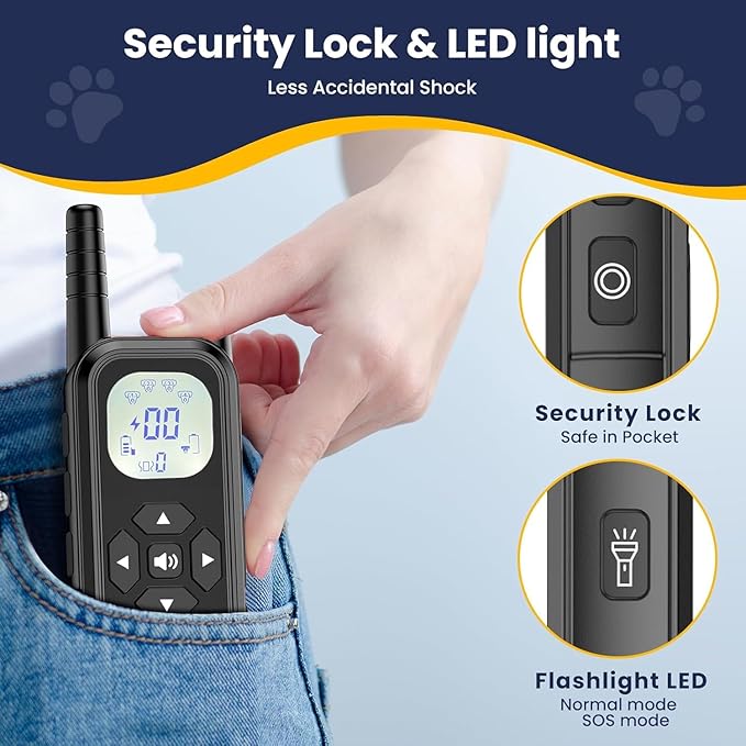 Wireless Dog Fence Invisib for Dogs Electric Fence 185 Days Standby Training Collar, Flash Light & Waterproof Portable Dog Perimeter Collar with 3 Training Mode for 1 Dog Large Medium