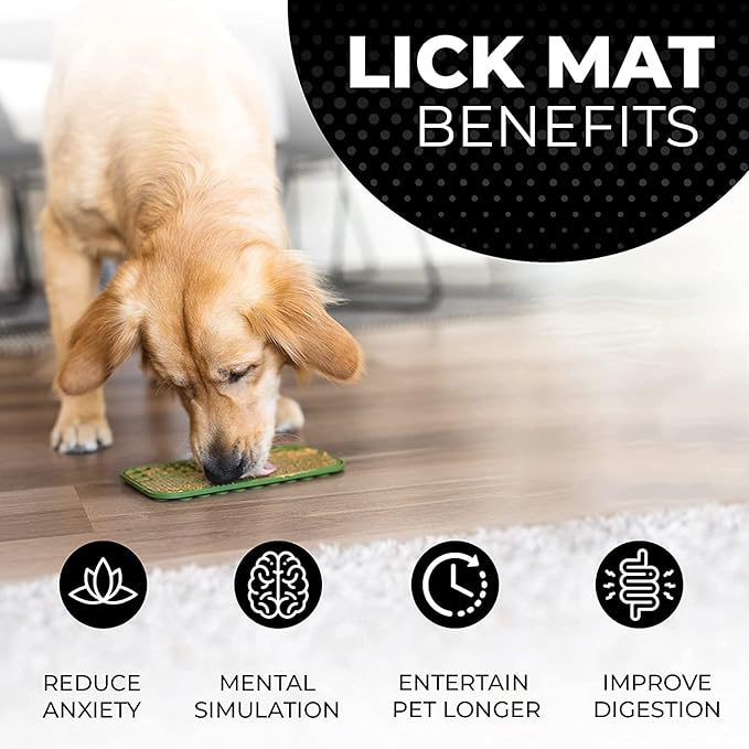 Pup Culture Dog Lick Mat for Dogs (2 Pack), Feeding Pad for Anxious Pets Plus 4 Different Puzzles for Mental Stimulation for Dogs - Supports Mental, Dental, and Digestive Health - Heavy Duty