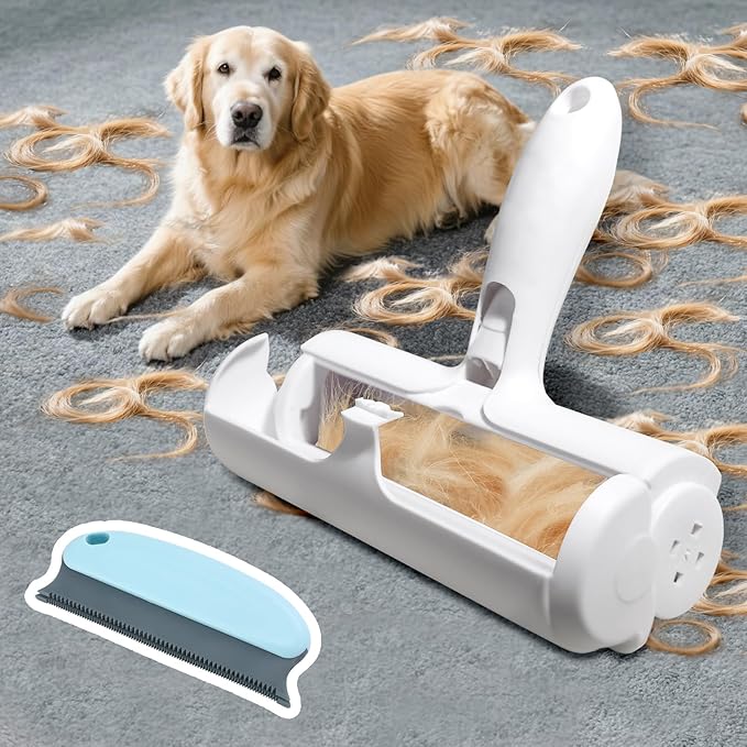 Pet Hair Removal Tool – Reusable Lint Roller for Dogs & Cats – Self-Cleaning Fur Remover Brush - Portable, Multi-Surface Fur Removal Tool - Pet Hair Removal Tool for Car & Home
