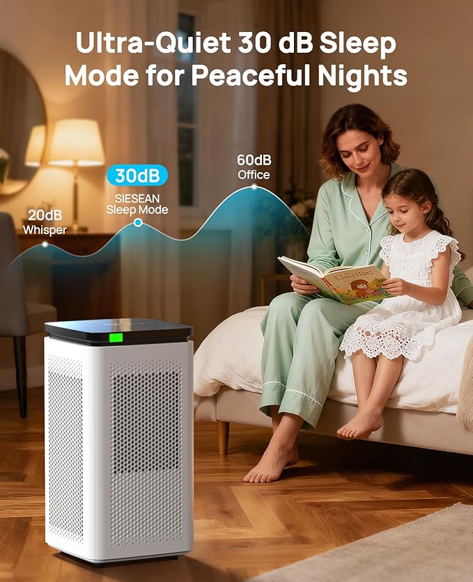 Air Purifiers for Home Large Rooms up to 3500 Ft², H13 True HEPA 0.1 Micron 99.97% Filtration with Carbon Filter, 235 CFM CADR, Removes Allergens, Pet Odor, Smoke, VOCs, 30dB Sleep Mode, PM2.5 Display
