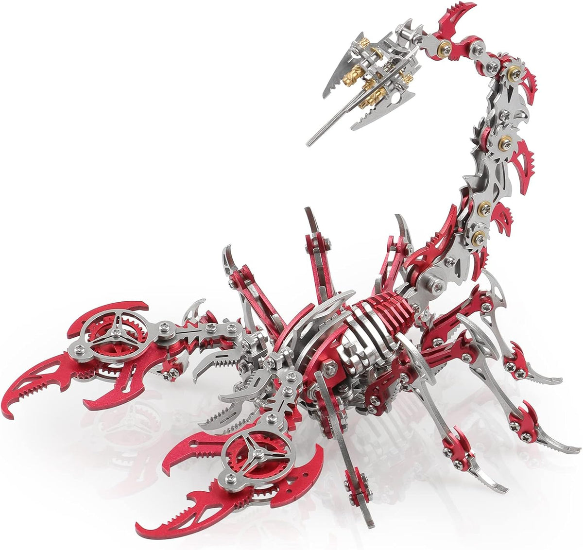 Scorpion 3D Metal Puzzles Kits for Adults Teens – 454 Pcs – Mechanical Assembly Models – 4 Hours to Build – Ideal for Gifts and Decorations (Red)