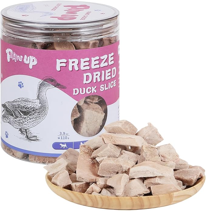 PAWUP Freeze Dried Duck Treats for Dogs, Freeze-Dried Raw Food Topper, High Protein, Gluten&Grain Free, Rawhide Free, 3.8 oz