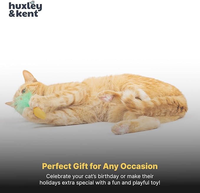 Huxley & Kent Plush Cat Toy - Interactive Catnip Toy for Cats & Kittens - Soft with Crinkle & Catnip - Fun Indoor Play - Sneez-It