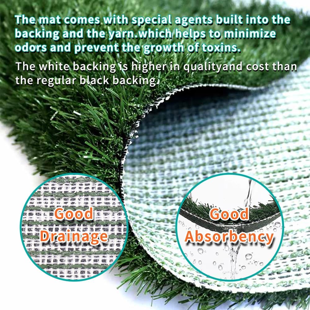 Dog Grass Pad with Tray 30"X20" - Portable Artificial Turf Potty Training Pee Mat for Large or Medium Dogs, Indoor/Outdoor Dog Litter Box for Balcony/Patio, Washable Reusable Fake Grass