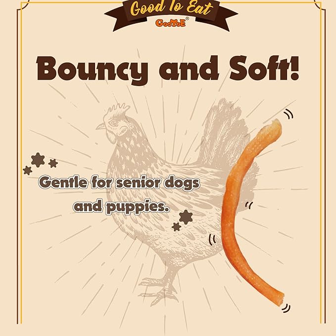 Gootoe Soft Chicken Sticks 1 lb, All Natural, Grain-Free, High-Protein, Healthy & Easily Digestible, Soft Texture, Resealable