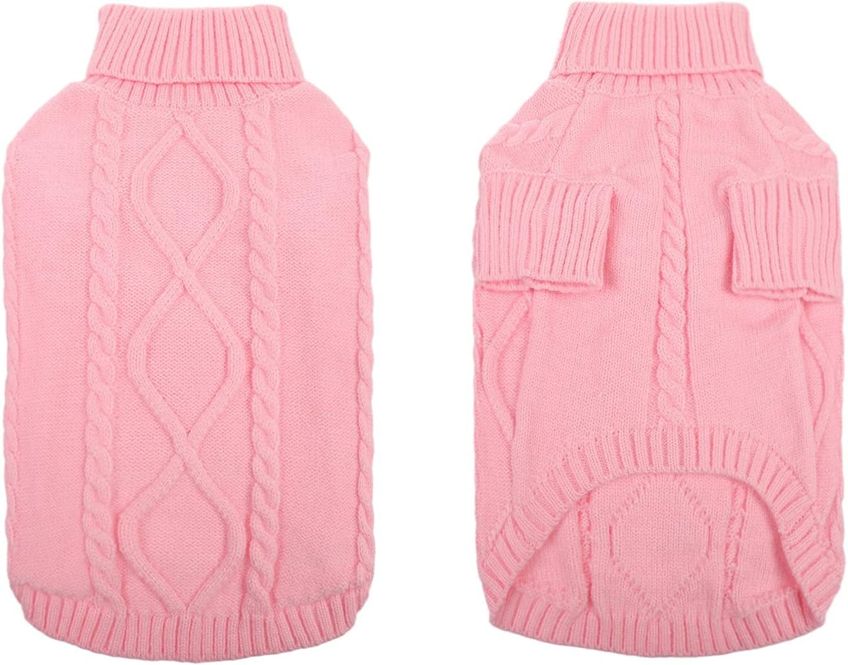 Queenmore XXL Dog Sweaters,Large Dog Sweater for Pitbull Doberman,Warm Turtleneck Knitted Big Pet Sweater for Male Femal Dogs,Extra Large Size Doggy Winter Clothes (Pink,2XL)