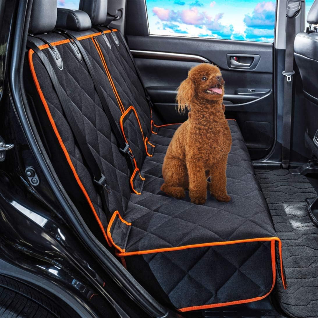 Car Seat Protector, 600D Heavy Duty Car Seat Cover for Dogs, Waterproof Dog Car Seat Cover for Back Seat, Scratch Proof Nonslip Seat Cover for Dogs in Car