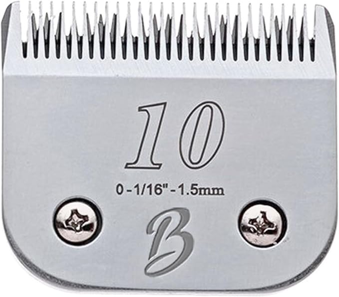 Detachable A Series 10 Blade Dog Grooming Cut Length 1/16" / 1.5mm Japanese Carbonized Steel Dog Grooming Blades 10 (Compatible A5 Series Clippers for Dogs Horses(B10)