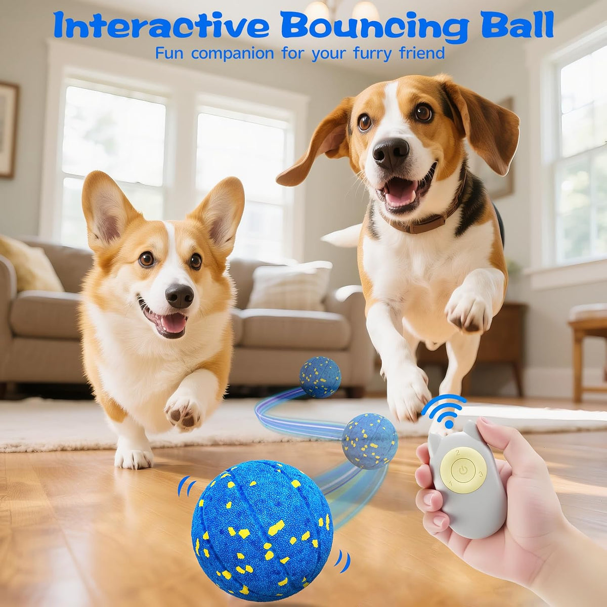 Smart Dog Ball Interactive Dog Toy with Remote Control,Automatic Moving,Bouncing and Rotating 3 Modes,E-TPU Material Aggressive Chewers,IPX7 Waterproof,Rolling Ball for Large Medium Dogs