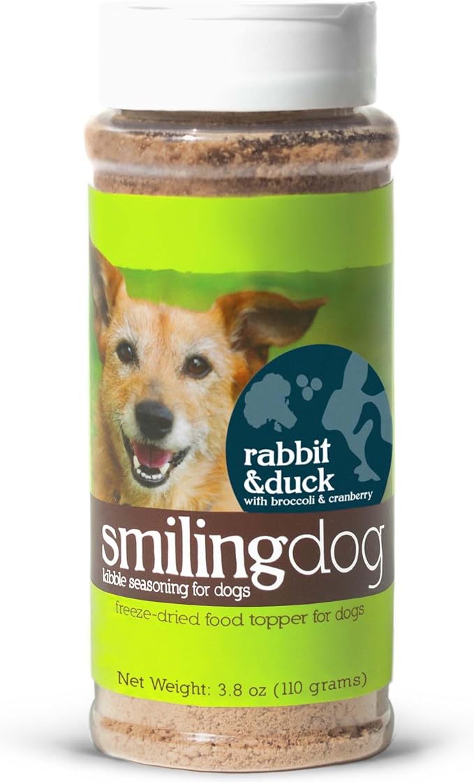 Herbsmith Kibble Seasoning – Freeze Dried Rabbit & Duck – Dog Food Topper for Picky Eaters - 3.8 oz