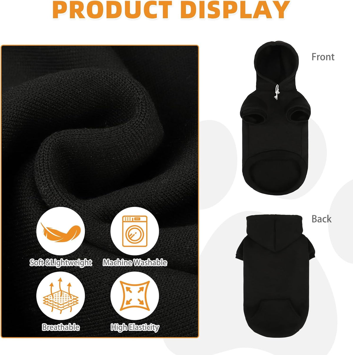 KOOLTAIL Dachshund Dog Hoodie - Soft and Warm Dogs Hoodie Sweater with Leash Hole and Pocket, Pet Winter Coat, Cold Weather Clothes Sweatshirt for Small Medium Large Dogs Puppy Cat Boys Girls XL