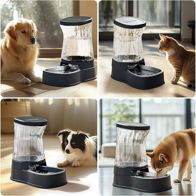 Gardner Pet Automatic Dog Water Dispenser Gravity Stainless Steel Water Waterer Feeder, 100% BPA-Free Large Capacity Water Feeding Bowls for Medium & Large-Sized Dogs,Cats, Other Pets -(2.1 Gallons)