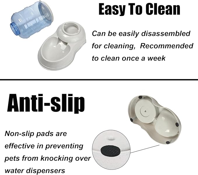Automatic Dog Feeder and Water Dispenser Set for Large Dogs, 3 Gallon Gravity Dog Cat Food and Water Dispenser Set with Pet Food Bowl,Large Pet Food Water Dispenser Station