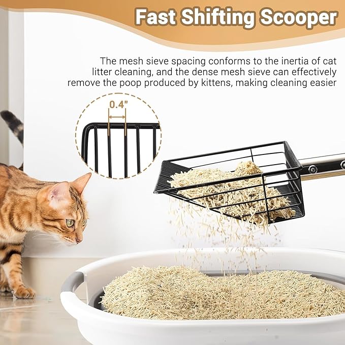 Chicken Poop Scooper, SUVEUS 10 inch Stainless Steel Coop Scoop, Adjustable 32"-67" Long, 5 in 1 Chicken Coops Shavings Shovel, Heavy Duty Sand Sifter Shovel