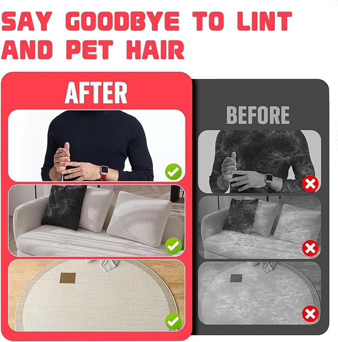 Upgraded Thickened Electrostatic Pet Hair Removal Gloves Brush,2025 New Reusable Cat Dog Hair Remover Grooming Gloves,Double Sided Washable Static Animal Fur Removal Tool for Couch,Carpet, Clothes,Car
