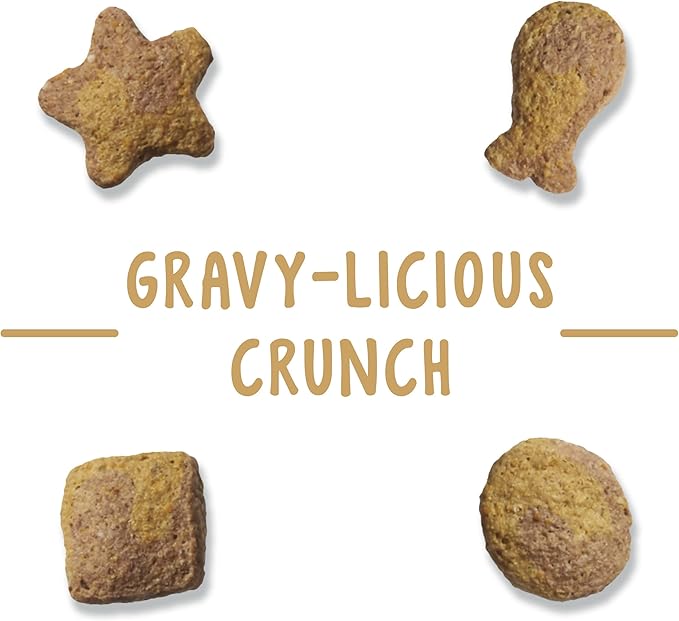 Purina Friskies Party Mix Cat Treats, Gravy-Licious Crunch with Chicken & Gravy Flavors, Crunchy Treats for Cats, 2.1 Ounce Resealable Pouch (Pack of 3)