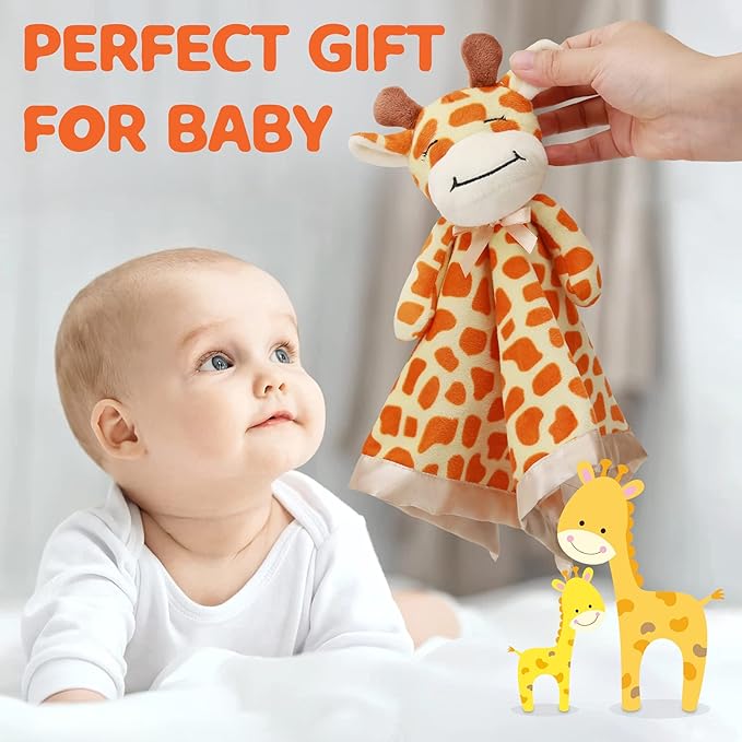 Pro Goleem Giraffe Loveys for Babies Soft Security Blanket Snuggle Toy Stuffed Animal Blanket Unisex Baby Lovie Baby Gifts for Infant and Toddler 16 Inch