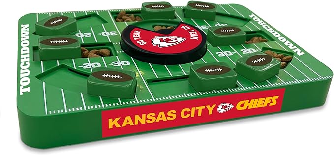 Pets First Kansas City Chiefs Large Puzzle Puzzle Toy, New Size, Interactive Slow Feeding Toy