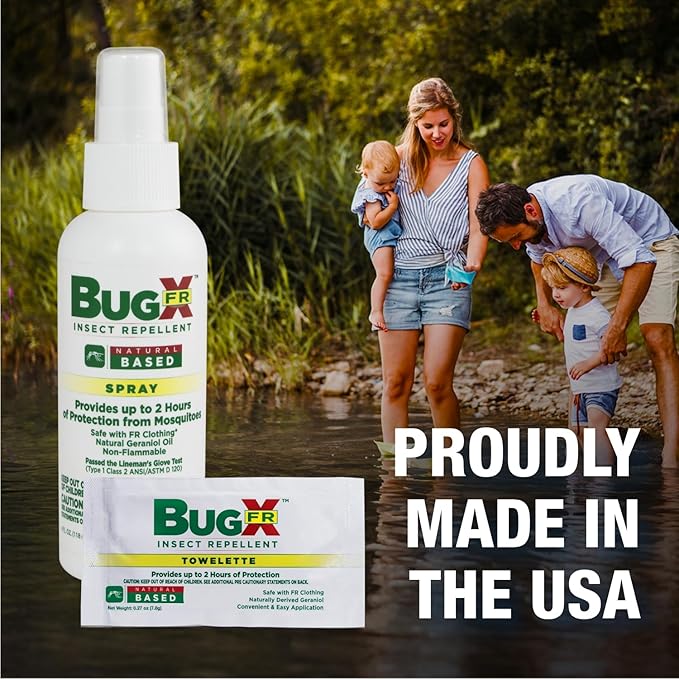 CoreTex Bug X FR DEET-Free Insect Repellent Spray - 8oz Bottle of Natural Geranium Oil to Protect Against Mosquitoes, Flies, & Fleas - Travel Size Bug Repellent Spray Bottle