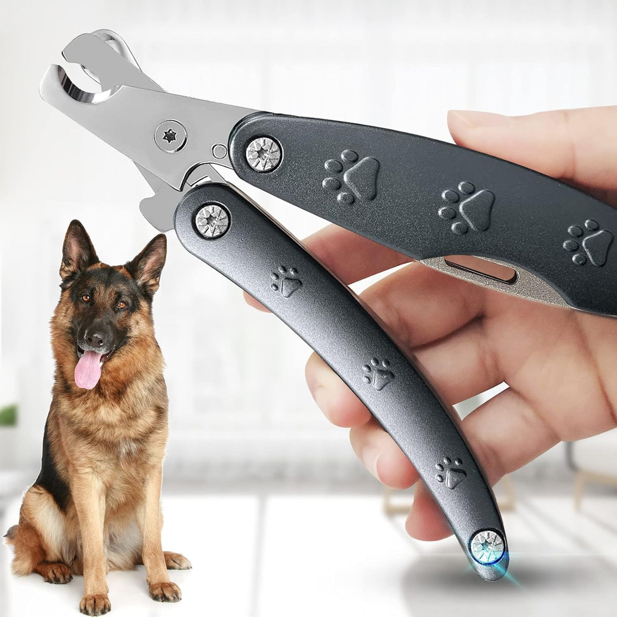 【2025 Quiet Design】 Dog Nail Clippers for Sensitive Dogs, Sharp Smoothest Nail Clippers for Large Medium Small Dog with Nail File & Comb, Cut Through Thick Nail in One Squeeze, Heavy Duty