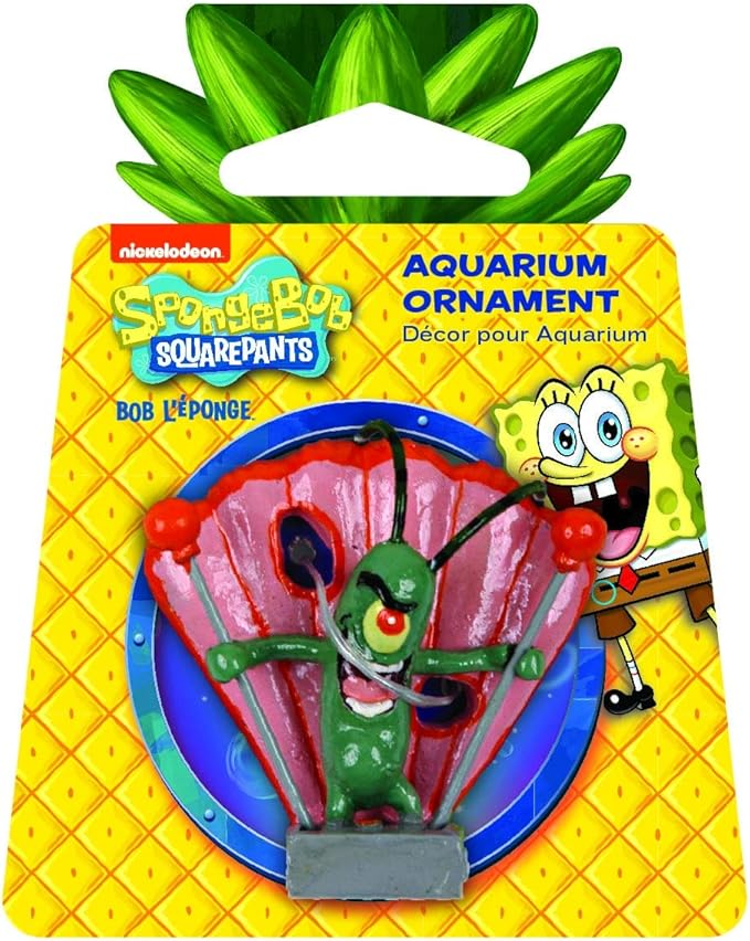 Penn-Plax Officially Licensed Spongebob Squarepants Aquarium Ornament – Plankton (Mini/Small Size) – Great for Freshwater and Saltwater Tanks