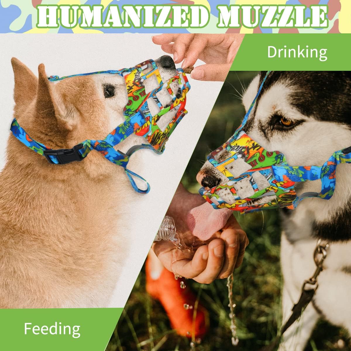 BARKLESS Dog Muzzle, Silicone Basket Muzzle for Small Medium Large Dogs, Soft Cage Mouth Cover Prevent Biting Chewing, Allow Drinking Panting, Suitable for German Shepherd