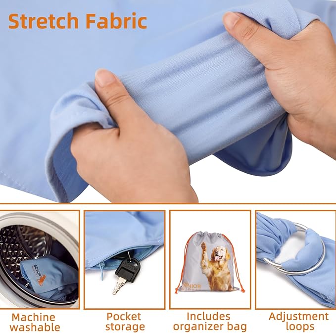 Dog Sling Carrier for Small Dogs,Carrying Wrap Anti-Anxiety Cat Sling,Adjustable Pet Sling (Light Blue) (Light Blue)