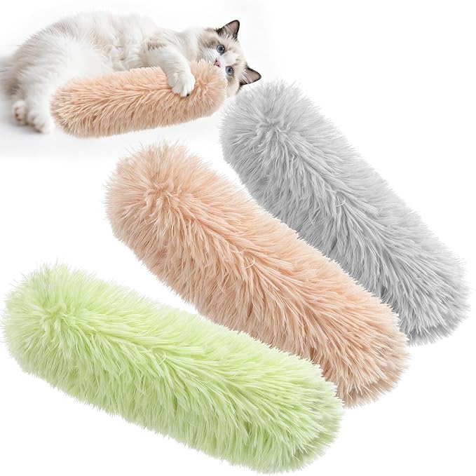Cat Toys, Catnip Toys Natural Pillows Toys, Crinkle Sound Catnip Toys, Durable Cat Toys for Indoor Cats (Green Orange Grey, 3)