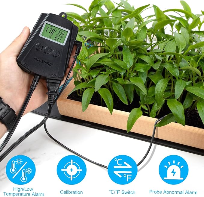 Inkbird WiFi Heat Mat Reptile Thermostat Controller Temperature Controller with 2 Probes and 2 Outlets, IPT-2CH Reptiles Heat Mat Thermostat (Max 250W per Outlet)