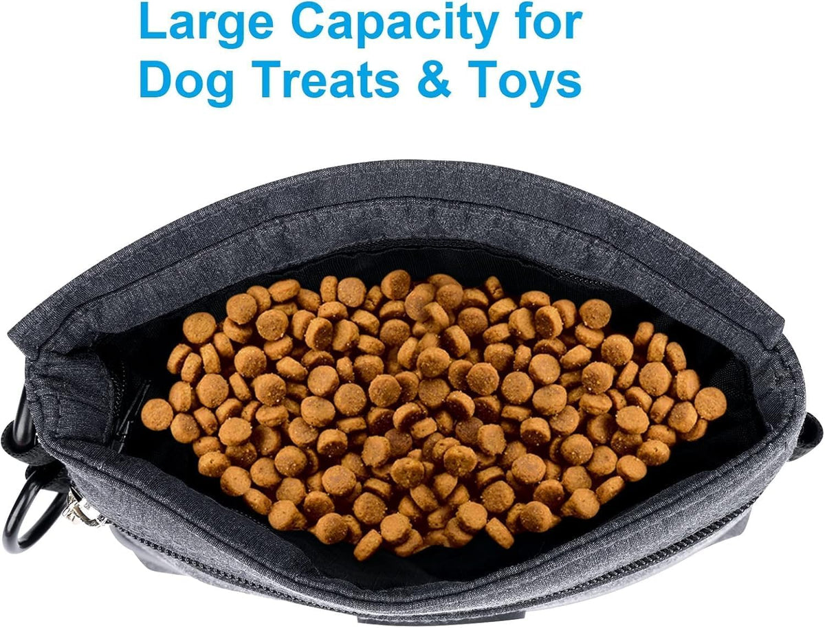 Viklluyr Dog Treat Pouch Bag with Magnetic Closure, Dog Food Carrier with Removable Inner Pocket, Perfect Dog Training Bag for Agility Training - Including Carabiner
