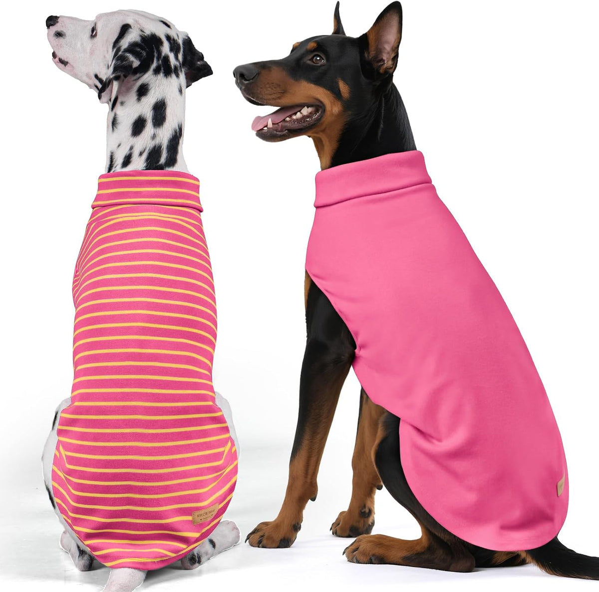 KYEESE 2Pack Dog Sweater Stretchy Dog Sweaters for Large Dogs Pullover Dogs Clothes Soft Pets Sweatshirt Turtleneck Pet Coats