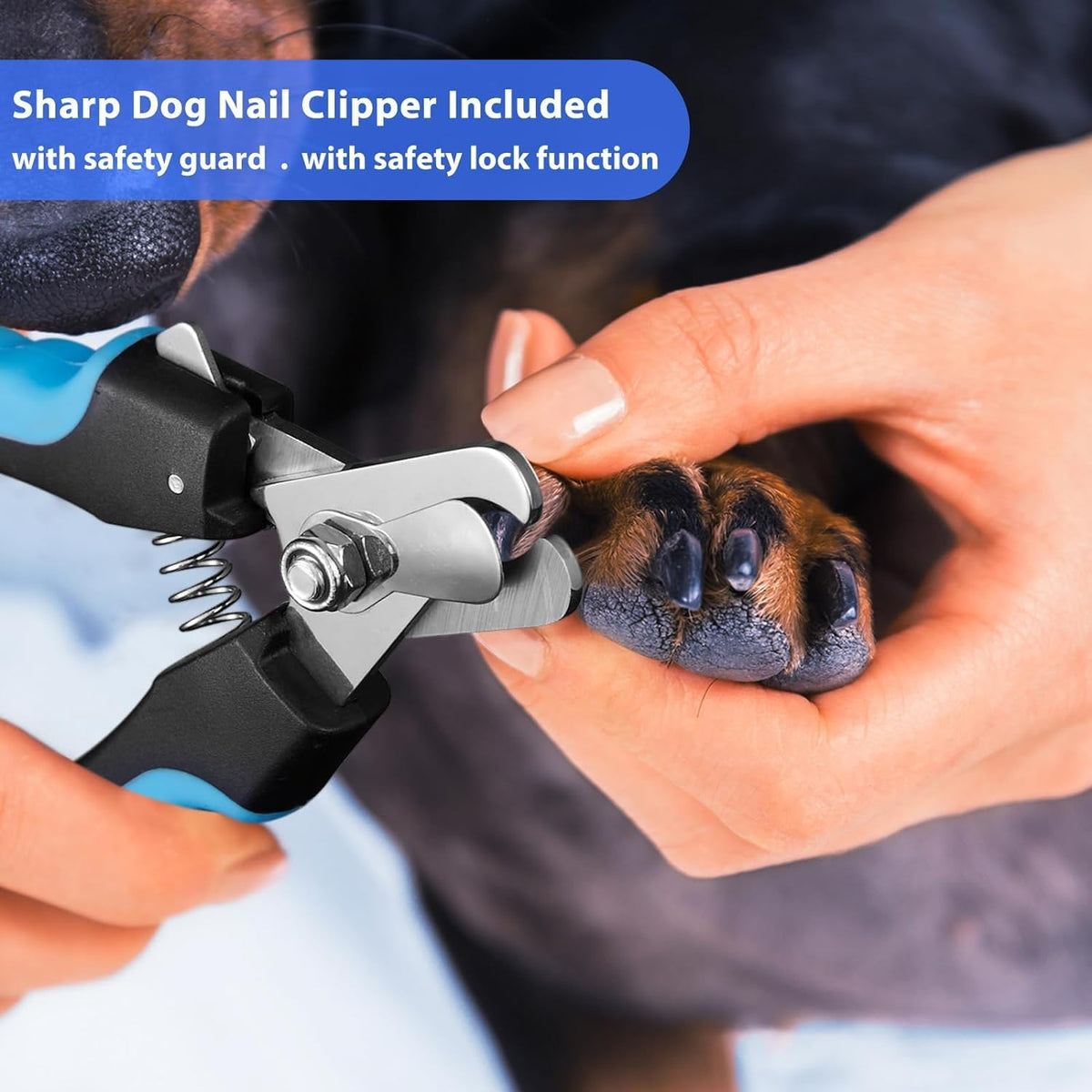 YABIFE Dog Nail Grinder, Dog Nail Trimmers and Clippers Kit, Super Quiet, Rechargeable, for Small Large Dogs Cats Toenail Claw Grooming,3 Speeds