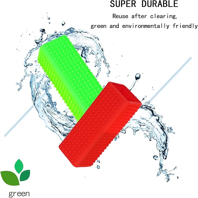2pcs Pet Dog Cat Hair Remover, Pet Hair Removal Tool, Hollow Cleaner Brush for car，Interior, Furniture, Sofa (red and green)