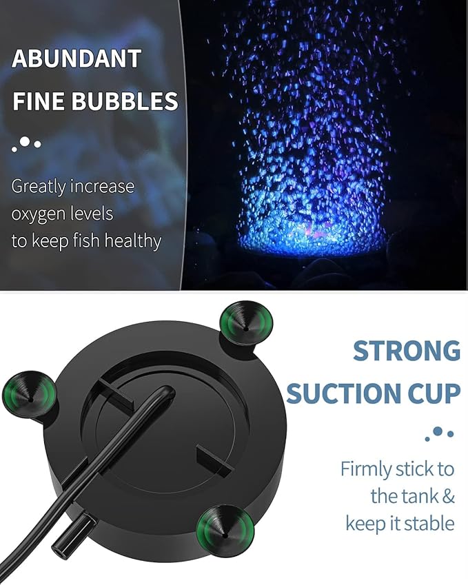Uniclife Aquarium Volcano Ornament Kit Realistic Resin Volcanic Decoration with Air Stone Bubbler Colorful LED Light Decor for Fish Tank Landscape Addition and Oxygenation