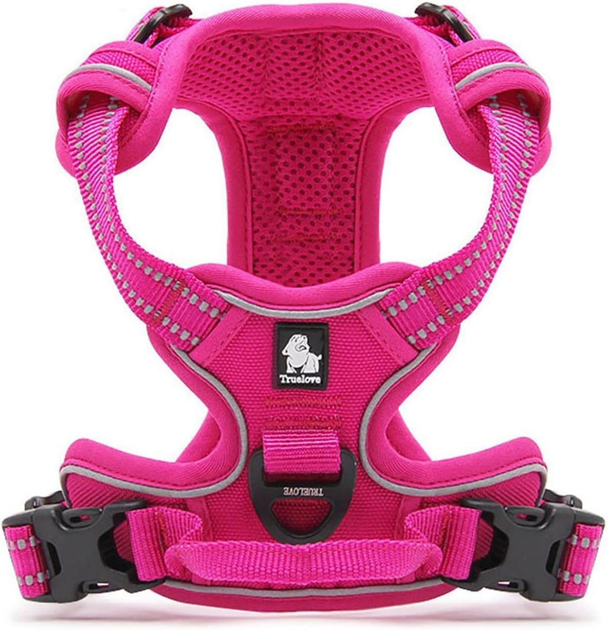 TRUE LOVE Truelove Adjustable No-Pull Dog Harness Reflective Pup Vest Harnesses Comfortable Control Brilliant Colors TLH5651(Fushcia,M)